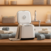 Petit chauffe-serviettes électrique 16L facile à transporter, avec écran numérique, minuterie à temporisation, indicateur de température, certifié FCC ETL, pour usage domestique et centres de spa, à brancher.
