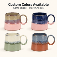 Mug à café en céramique à glaçure réactive bicolore personnalisé avec boîte cadeau, fournisseur en gros OEM ODM, tasses en céramique à glaçure réactive modernes