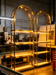 Présentoir de parfums sur pied en fil métallique moderne de haute qualité pour usage commercial, cosmétiques et huiles essentielles - Product Image 4