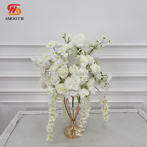 SMOOTH - Elegantes Centros de Mesa con Ramos de Flores Blancas Pequeñas de 30 cm para Decoración de Bodas y Eventos - Product Image 2