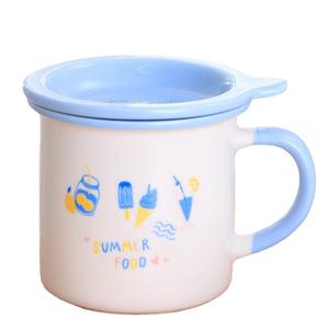 Taza de Cerámica Simple para <span class=keywords><strong>Desayuno</strong></span> con Plato, Imitación Esmalte, para Estudiantes, Hogar, Leche, Oficina, Café - Product Image 5