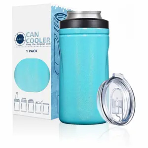 Factory Bulk Eco 12 Oz 4 In 1 Stainless Steel Slim Cola Beer Reusable Skinny Sublimation Can Cooler