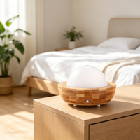 Diffuseur d'arômes en bois grainé 200 ml avec lumière LED nocturne, humidificateur ultrasonique à huiles essentielles pour chambre à coucher