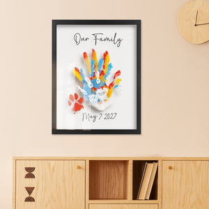 <span class=keywords><strong>Kit</strong></span> de cadre photo pour empreintes de mains de <span class=keywords><strong>famille</strong></span>, cadre photo en bois pour empreintes de mains de bébé à faire soi-même avec peinture sûre, <span class=keywords><strong>kit</strong></span> d'empreintes de pieds de bébé - Product Image 4