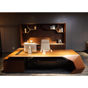 Mesa de gerente de cuero comercial de gama alta Boss Luxury Ceo Mesa ejecutiva en forma de L Muebles de oficina Escritorio Moderno - Product Image 3