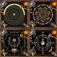 Nappe de Tarot en Gros 75*75CM, Tissu Décoratif pour Jeu de Société, Mandala, Phase Lunaire, Fleur, Papillon, Nappe d'Autel