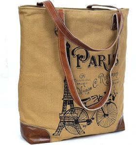 Custom Logo Canvas <b>Tote</b> <b>Bag</b> <b>with</b> Leather Accents for Women Handmade Casual Shoulder Handbag Eco Friendly Reusable Shopping <b>Bag</b> - Product Image 1