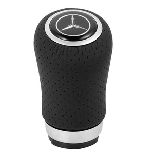 Mercedes-Benz <b>Shift</b> <b>Knob</b> Black Perforated Leather Manual Transmission Ergonomic Design - Product Image 2