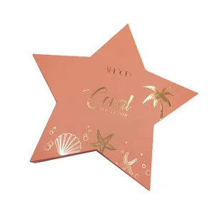 Hot Gold Stamping Logo Gift Box With EVA Foam Luxury Star Shape Gift Box For Presents Wedding Party Cosmetics Packaging Box
