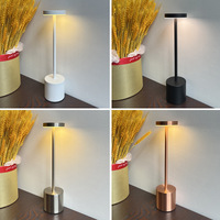 Lámpara de Mesa LED Inalámbrica Recargable de 3 Colores con Sensor Táctil, Luz Nocturna para Hotel, Dormitorio, Bar, Decoración de Habitaciones