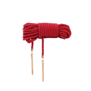 Black And <b>Red</b> <b>Silk</b> Rope Bondage With Metal Ends Tassel Adult Toys For BDSM Training 10 Meter Length - Product Image 2
