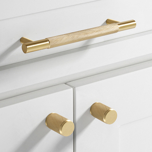 Châu Âu Anh Phong Cách Thau Nguyên Antique Brass Màu Tùy Chỉnh Kéo Có Knurled Rắn Brass Đồ Nội Thất Tủ T Thanh Tủ Núm Xử Lý - Product Image 4
