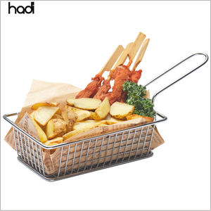 Buffet catering display di alta qualità cestini di pane francese quadrato in acciaio <span class=keywords><strong>inox</strong></span> patatine fritte cesto di supporto per le vendite - Product Image 6