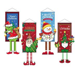 Christmas Decorative <strong>Objects</strong> Hanging Cloth Party Hotel Wall Decoration Cartoon-printed Background Cloth - Product Image 6