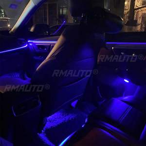 4x LED Lumières d'ambiance intérieures de voiture, lumières de sol musicales RGB, application Bluetooth, bandes décoratives, lumière ambiante pour Toyota Camry 2019-2021 - Product Image 5
