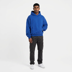 Sweat à capuche pour hommes lourds rétrécir l'ourlet pull à capuche en coton solide sweats à capuche et sweat-shirts pour hommes surdimensionnés sweats à capuche avec logo personnalisé - Product Image 1