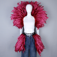 Écharpe en plumes d'autruche multicolores avec sangle en satin, pour spectacle burlesque, carnaval, costume de scène, accessoire d'épaule personnalisé
