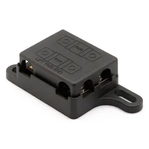 2 Circuit 2 Way 2 Pole 200A Bolt on Type Black Bakelite ANG ANS AFS Midi Fuse Holder Block Box Base for Automobile Stereo Audio