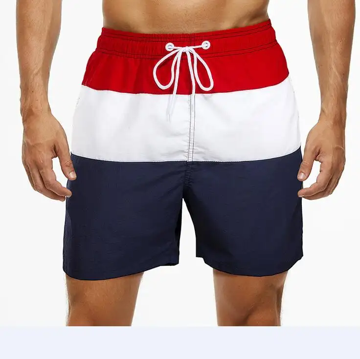 Logo ile süblimasyon baskılı yüzme mayo Mens banyo spor özel Boardshorts erkekler için plaj şortu yüzmek mayo