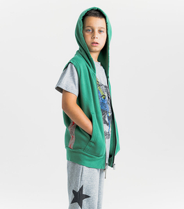 <span class=keywords><strong>Sweat</strong></span> à capuche <span class=keywords><strong>vert</strong></span> sans manches personnalisé pour garçons, étiquettes privées, vêtements pour enfants, tissu en molleton à capuche, tenue pour bébé garçon - Product Image 3