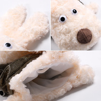 Housse de driver portable en peluche motif chien de dessin animé pour club de golf en fibre de polyester douce
