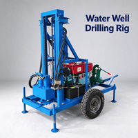 Petite plateforme de forage de puits d'eau sur remorque, 150 m, diesel, pour le forage de puits d'eau agricoles