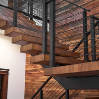 Chinesischer Hersteller Originalfabrik Moderne Anpassbare Innen-Schwebende Gerade Stahltreppe mit Umweltfreundlichem Design