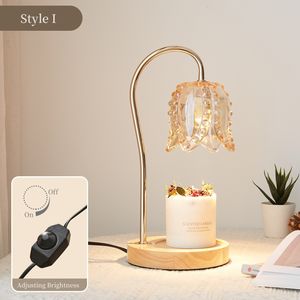 Lampe d'aromathérapie en <span class=keywords><strong>bois</strong></span> massif avec éclairage de nuit électrique Lampe de cire fondante à atmosphère intérieure Source métallique décorative - Product Image 5