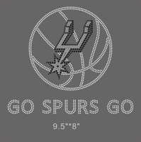 Transfert de strass thermocollant Spurs Basketball pour vêtements