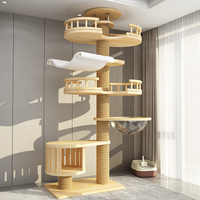 Arbre à chat sur pied, de sol à plafond, avec niches, griffoirs et plateformes pour chats d'intérieur