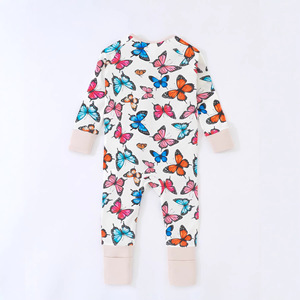 Ropa <span class=keywords><strong>de</strong></span> Casa para Bebés <span class=keywords><strong>de</strong></span> Fibra <span class=keywords><strong>de</strong></span> Bambú, <span class=keywords><strong>Mono</strong></span> con Cierre <span class=keywords><strong>de</strong></span> Doble Cremallera y Estampado <span class=keywords><strong>de</strong></span> Mariposas, Fácil <span class=keywords><strong>de</strong></span> Cambiar - Product Image 2