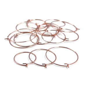 Stainless Steel Rose Gold Hoop Earrings Open Big Round Wire DIY <strong>Jewelry</strong> Making <strong>Supplies</strong> Earring Findings Jialin <strong>Brand</strong> Made China - Product Image 1