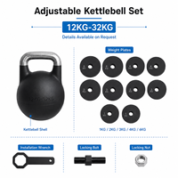 Kettlebell réglable en acier moulé avec revêtement en poudre 32 kg – Équipement de fitness professionnel pour la musculation – Vente en gros OEM/ODM