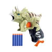 Pistolet à balles en forme de dinosaure Triceratops en plastique, jeu interactif puissant pour enfants, pour jeux en intérieur, vente en gros
