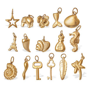 Pendentif Bohème Fleur Rose Femme, Breloque Lune Croissante, Acier Inoxydable Or 18 carats, Breloques Animaux Chien, Vierge Marie, Saint Michel, Tendance - Product Image 6