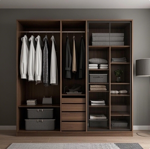 <span class=keywords><strong>Armarios</strong></span> de Madera con Puertas Corredizas <span class=keywords><strong>a</strong></span> Precio Económico, Muebles Modernos para Dormitorio, Juego Completo de Madera Contrachapada Laminada con Melamina, Diseño de Armario - Product Image 3