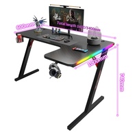 Bureau de jeu d'angle RGB en forme de L pour ordinateur, modèle P201, vente en gros fabricant