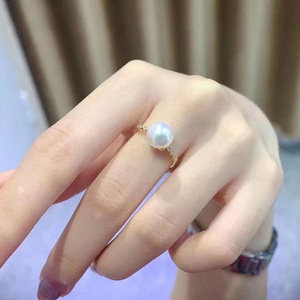 Support de bague en argent S925 version T avec perles de 8-11 mm, accessoire de perles DIY pour bagues tendance 10190 - Product Image 4