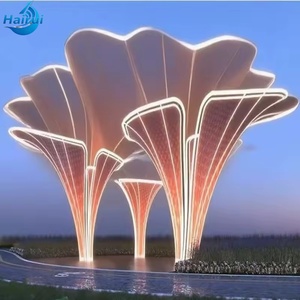 Esculturas de Árboles Grandes para Exteriores de Diseño <span class=keywords><strong>Nuevo</strong></span> y Personalizado, Escultura Moderna de Acero Inoxidable, Escultura Abstracta de Árbol de Metal - Product Image 4