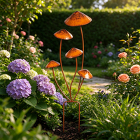 Piquets de jardin en métal en forme de champignon, style rustique, pour décoration paysagère de jardin, patio et véranda (OEM/ODM)