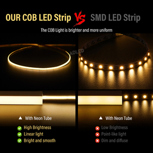 4000K Invisible Hot Spot Light 4,5 MM 16.4ft Alta densidad 528Chips/M Cob Light Strip Cobre Fpcb 12V Ul List Cri90 5W Cob Strip - Product Image 4
