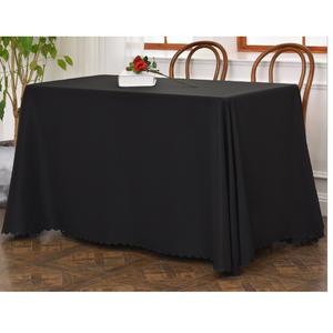 Mantel rectangular de tejido liso blanco estilo banquete - Product Image 4