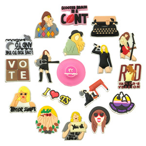 Adornos <span class=keywords><strong>de</strong></span> PVC para Zapatos con Hebillas <span class=keywords><strong>de</strong></span> Estrellas del Canto Famosas, Estilos Populares <span class=keywords><strong>de</strong></span> Cantantes, Decoración <span class=keywords><strong>de</strong></span> Moda con Canciones y Cantantes <span class=keywords><strong>de</strong></span> Tendencia - Product Image 1