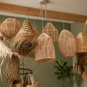 Handmade Bamboo Pendant Lamp Shades Natural Wabi Sabi Style Home Decoration - Product Image 5