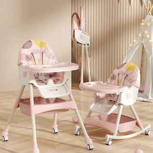 Silla de Alimentación para Bebés Pu, Silla Alta con Reposapiés, Bandeja Extraíble, Superficie Fácil de Limpiar para la Hora de Comer del Bebé - Product Image 5