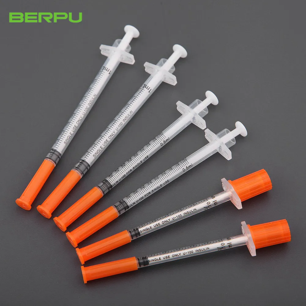 Sterile Disposable Insulin Syringes with Detachable Needles for Easy and Safe Disposal