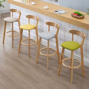 Taburete <span class=keywords><strong>de</strong></span> Bar Moderno <span class=keywords><strong>de</strong></span> <span class=keywords><strong>Madera</strong></span> con Asiento Acolchado, Silla Alta Elegante <span class=keywords><strong>para</strong></span> Isla <span class=keywords><strong>de</strong></span> <span class=keywords><strong>Cocina</strong></span>, <span class=keywords><strong>Barra</strong></span> <span class=keywords><strong>de</strong></span> Pub, Exteriores, Hoteles, Comedor, Dormitorio - Product Image 4
