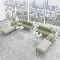 Ensemble de canapés modernes pour réception de bureau - Matériel en tissu pour usage commercial dans les halls d'accueil, les salles d'attente et les salles de réunion