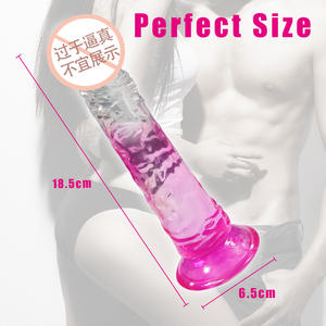Großhandel 7/8 Zoll Ombre Farbverlauf Kristall TPE Realistischer Dildo mit Saug basis für Frauen Solo Play oder Paare Sexspielzeug - Product Image 2