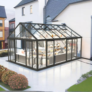 Véranda en verre autoportante professionnelle, protection Low-E, résistante au vent, couleurs personnalisées, véranda en aluminium - Product Image 1